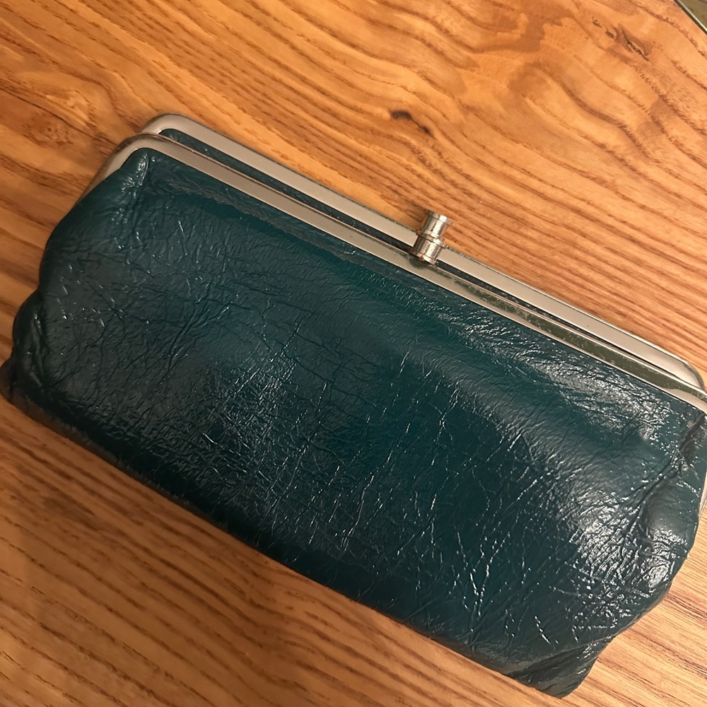 Green Hobo Patent Leather Wallet